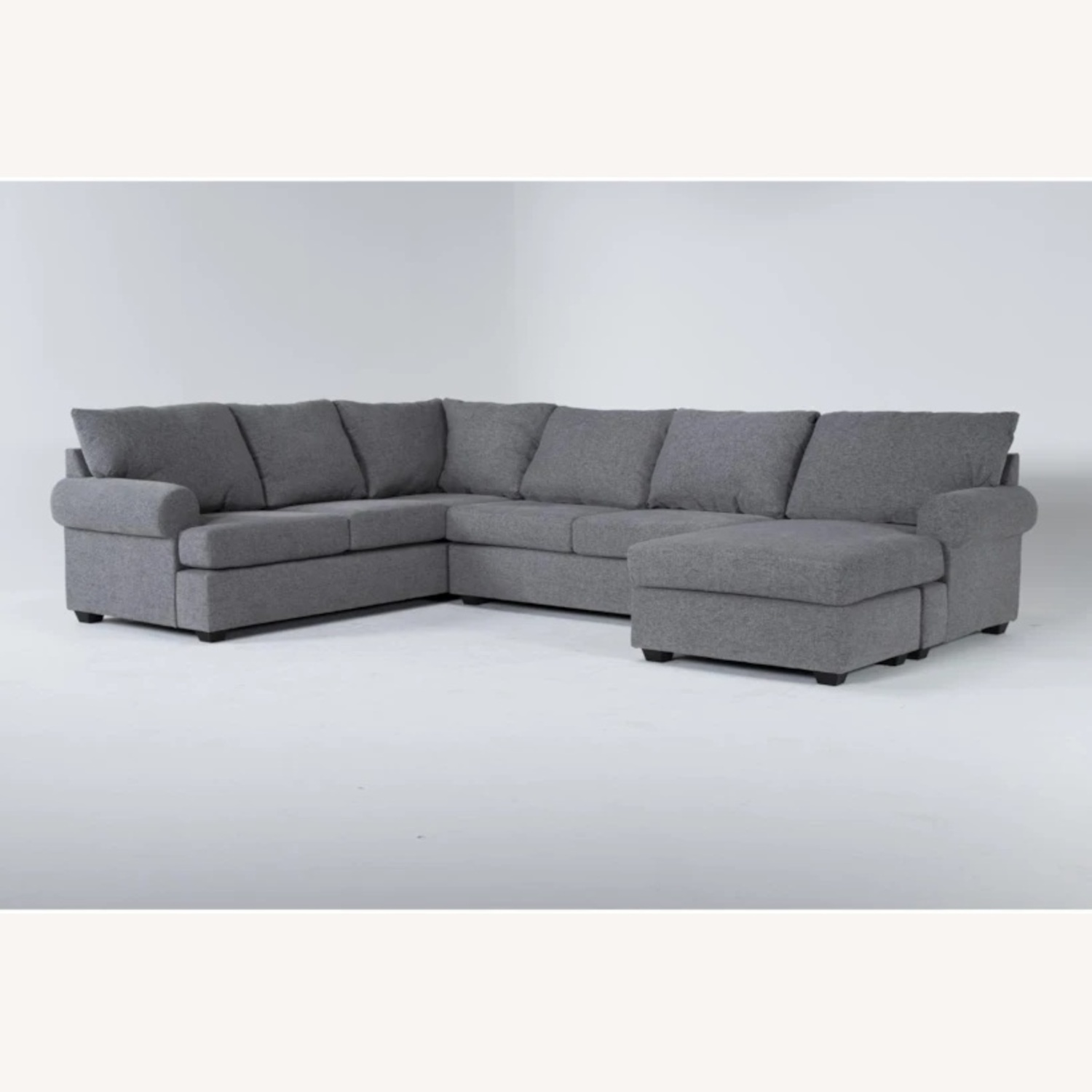 Living Spaces Hampstead 137” Gray Sectional - image-0