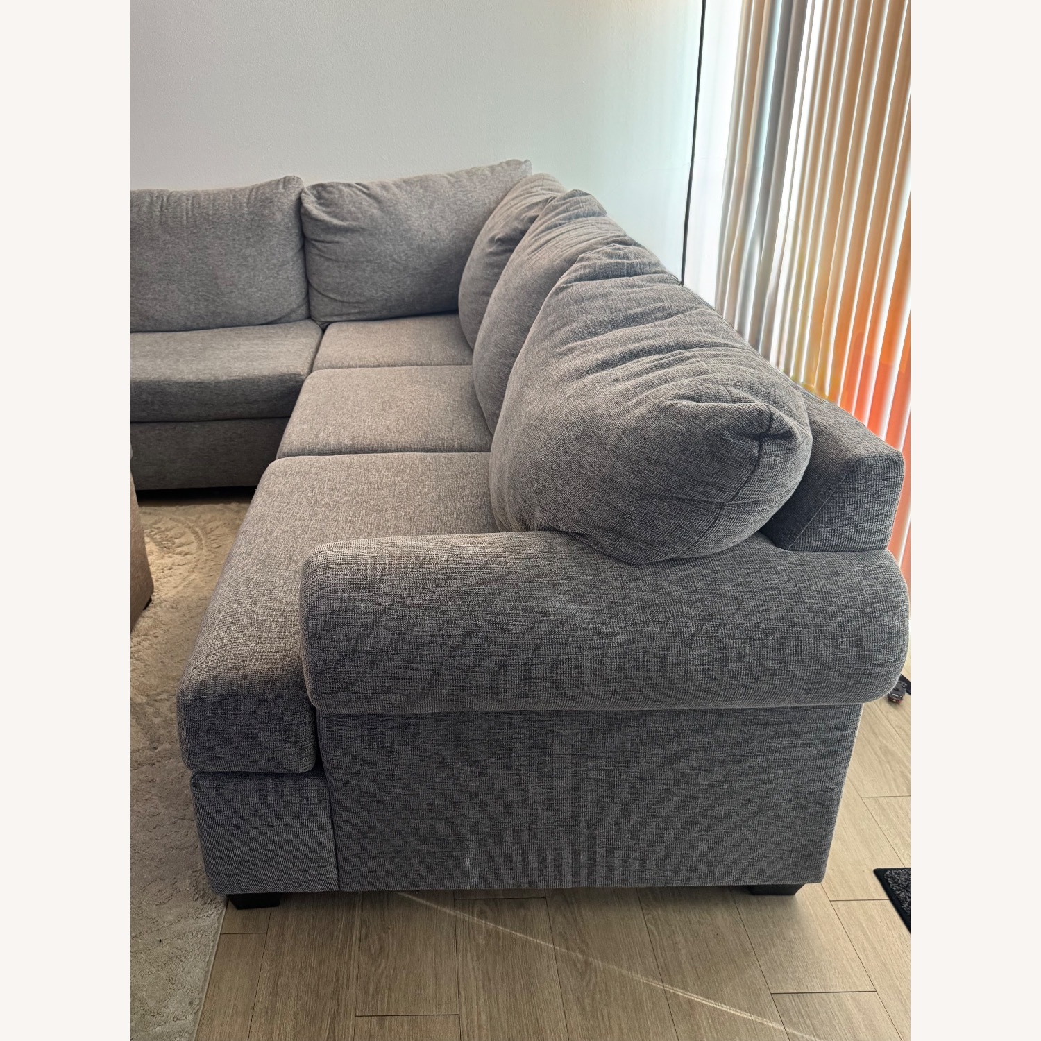 Living Spaces Hampstead 137” Gray Sectional - image-3