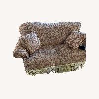 Ethan Allen Pink Fabric 2 Seater Sofa