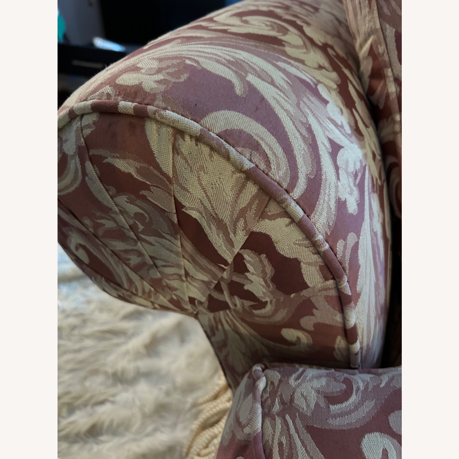 Ethan Allen Pink Fabric 2 Seater Sofa - image-3