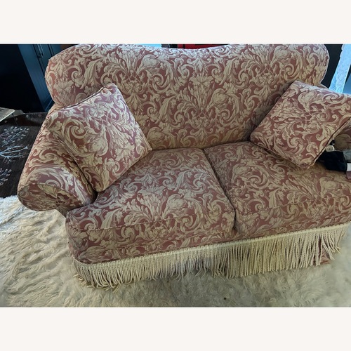 Used Ethan Allen Pink Fabric 2 Seater Sofa for sale on AptDeco