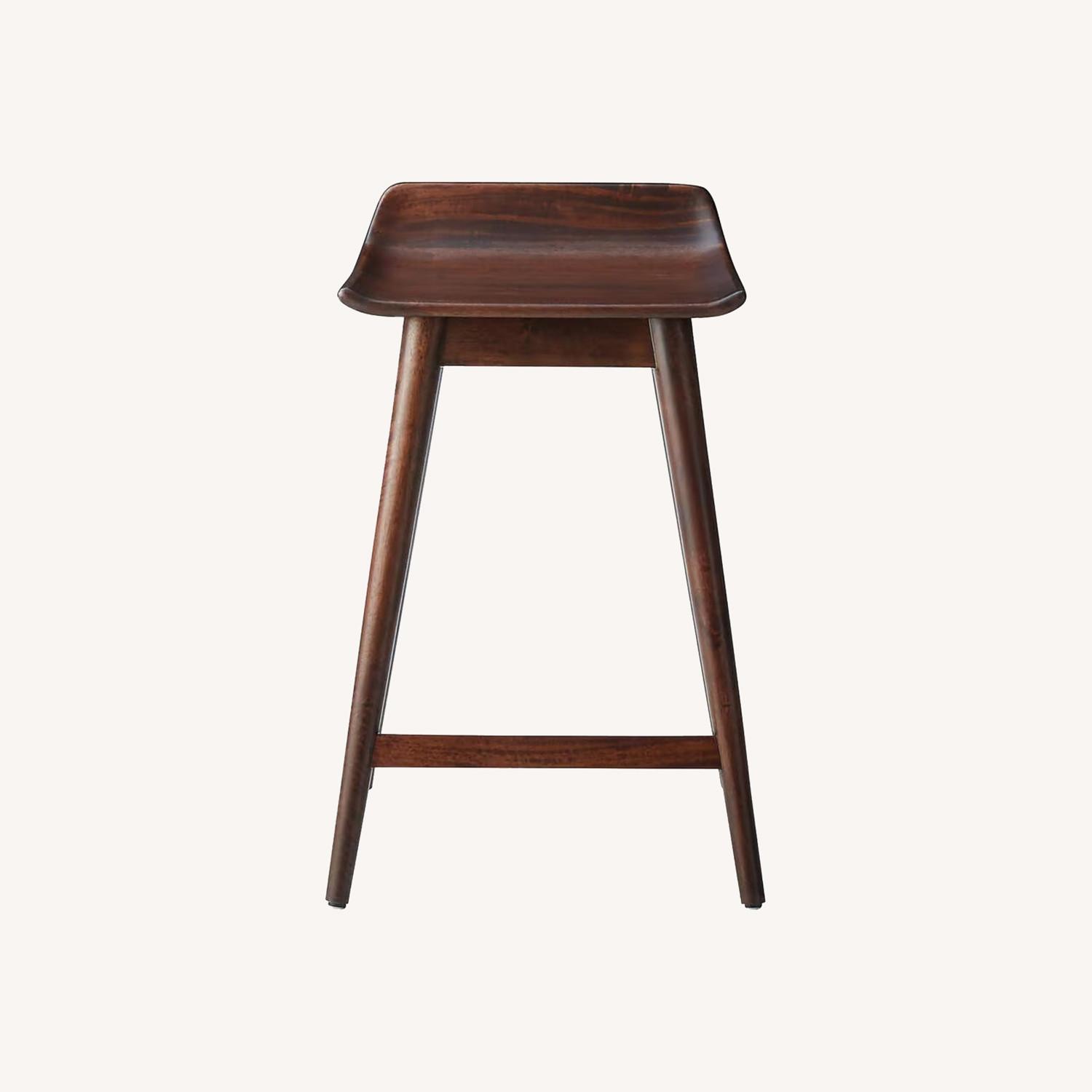 CB2 Wainscott Dark Brown Counter Stool 24” - image-0