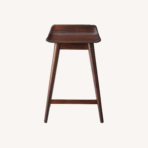 Used CB2 Wainscott Dark Brown Counter Stool 24” for sale on AptDeco