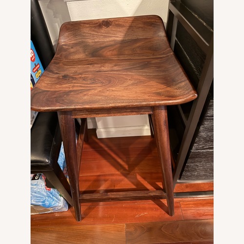 Used CB2 Wainscott Dark Brown Counter Stool 24” for sale on AptDeco