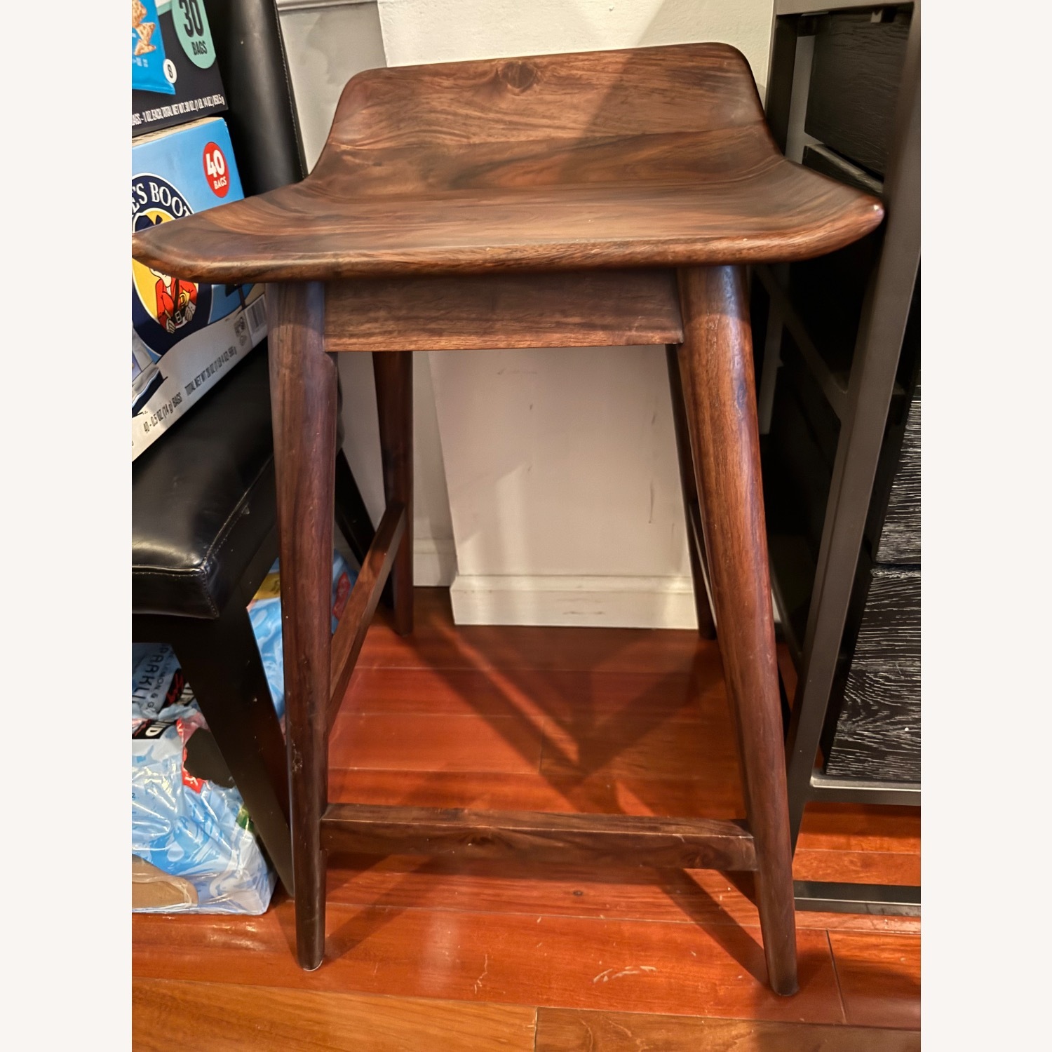 CB2 Wainscott Dark Brown Counter Stool 24” - image-2