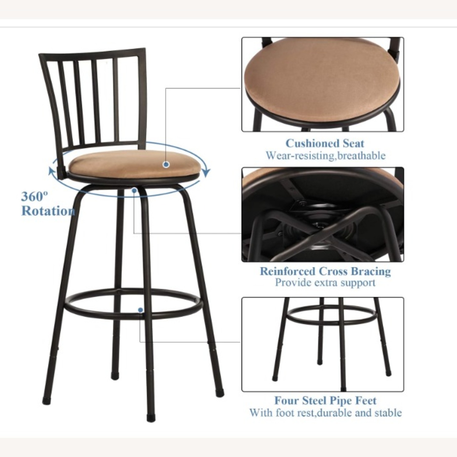 Holli Furniture Pair of Barstools - image-2