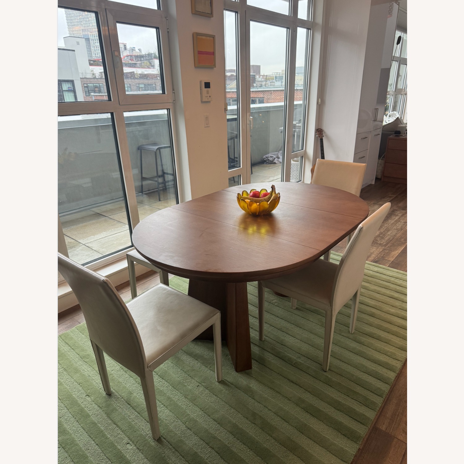 Leather Dining Chair and Bench Set - image-5