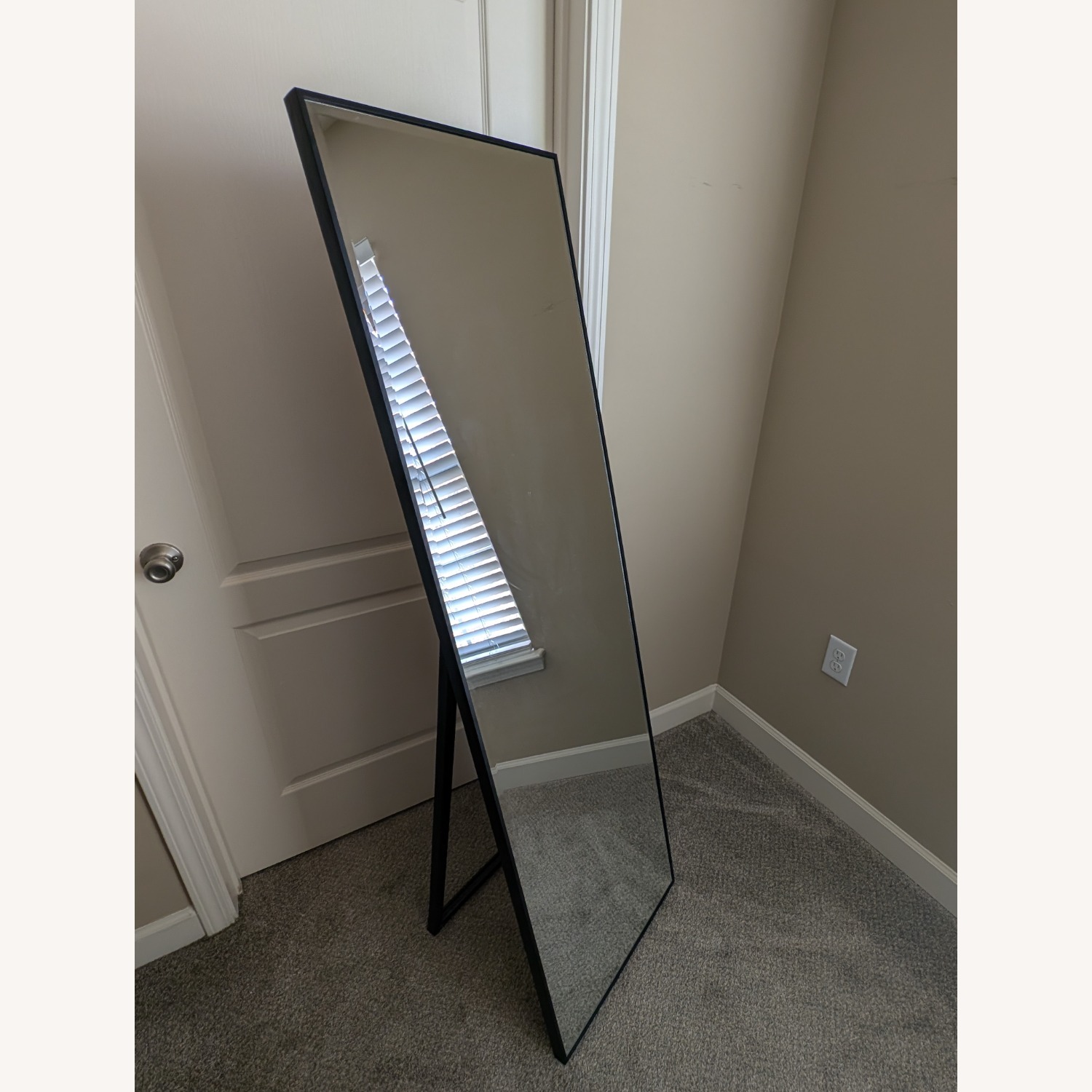 Dark Brown Glass Floor Mirror - image-1