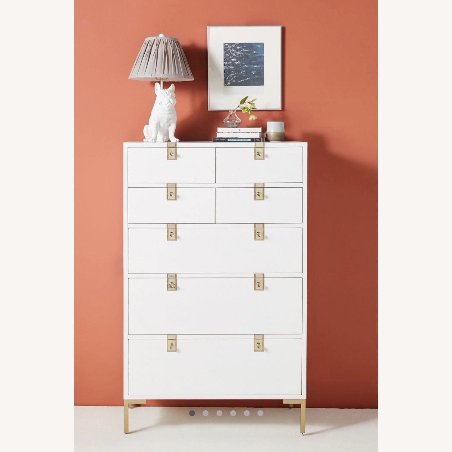 Anthropologie Ingram White Wood Dresser - image-0