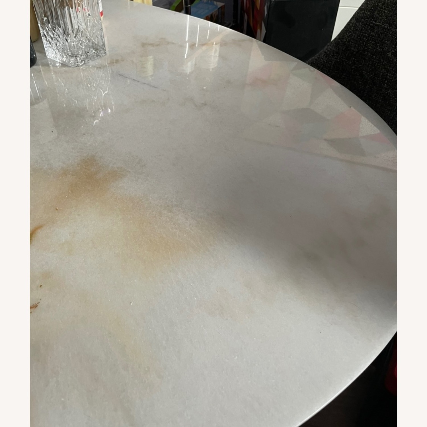 Carrara White Marble Tulip Base Dining Table - image-9