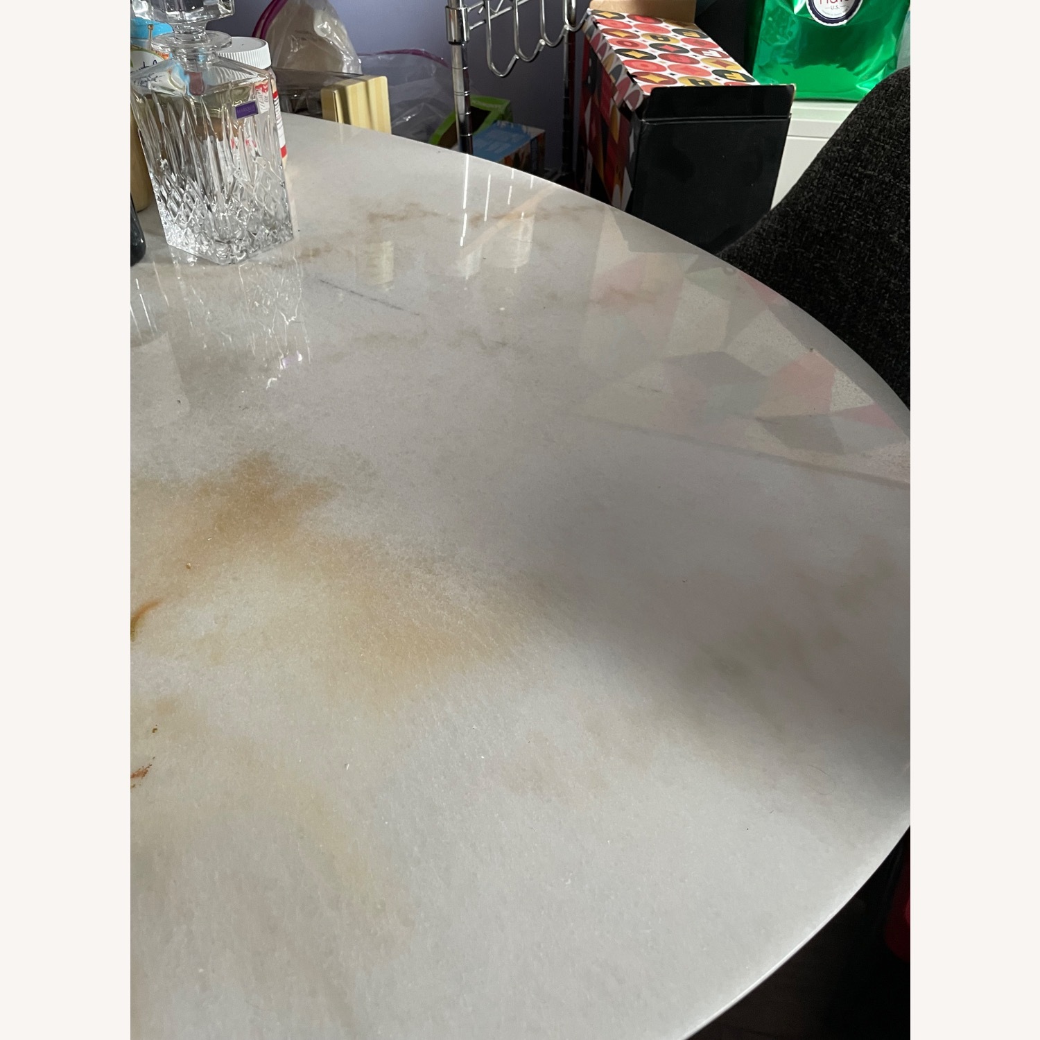 Carrara White Marble Tulip Base Dining Table - image-14