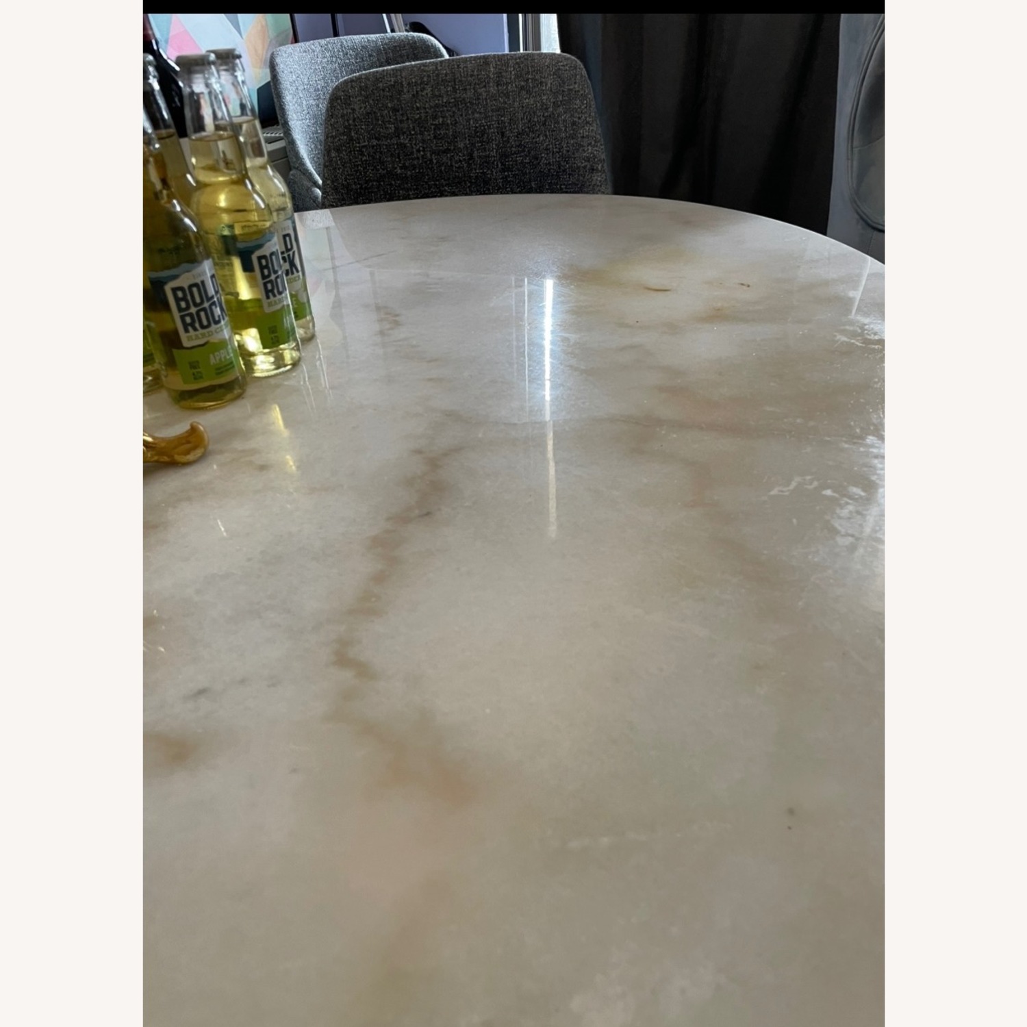 Carrara White Marble Tulip Base Dining Table - image-11