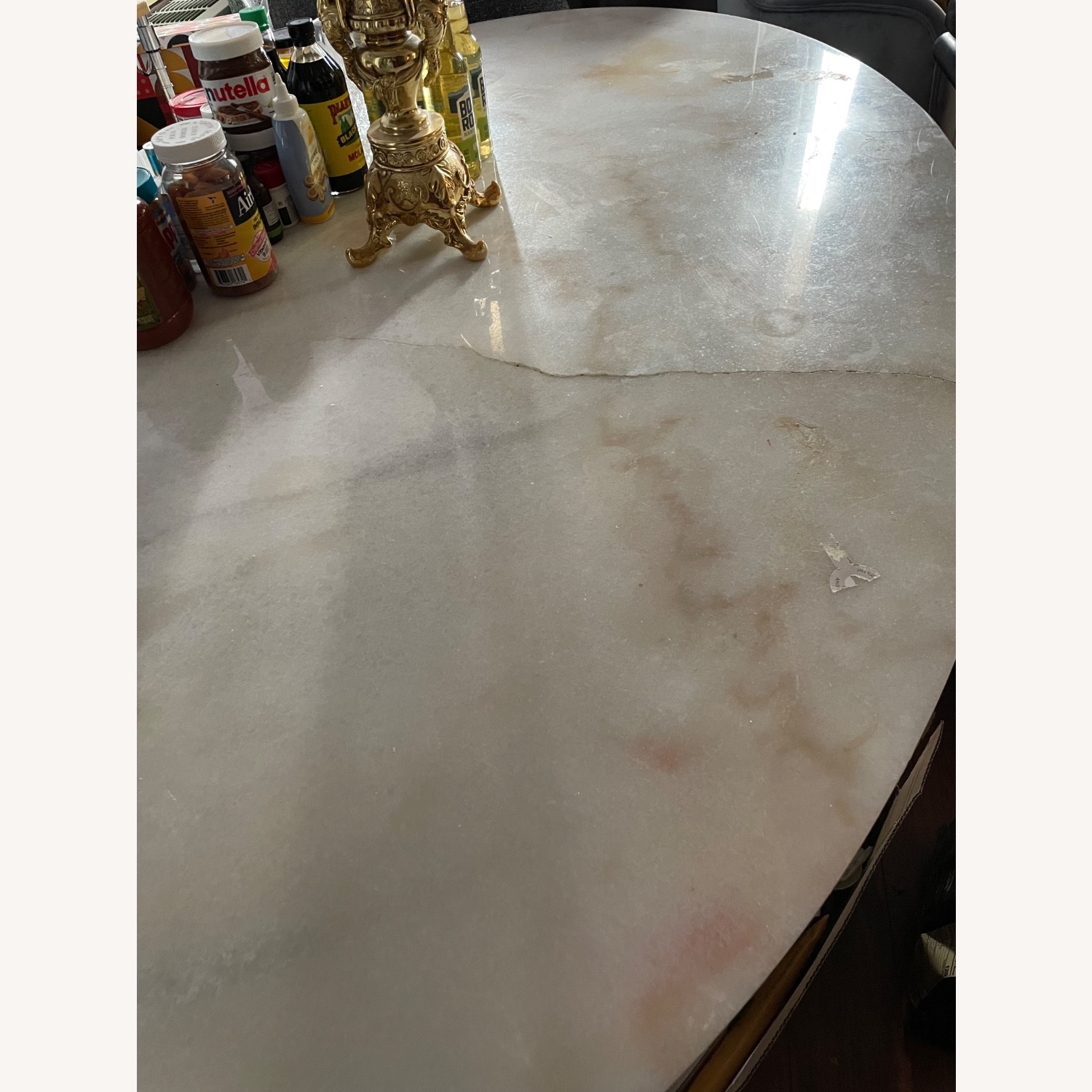 Carrara White Marble Tulip Base Dining Table - image-15