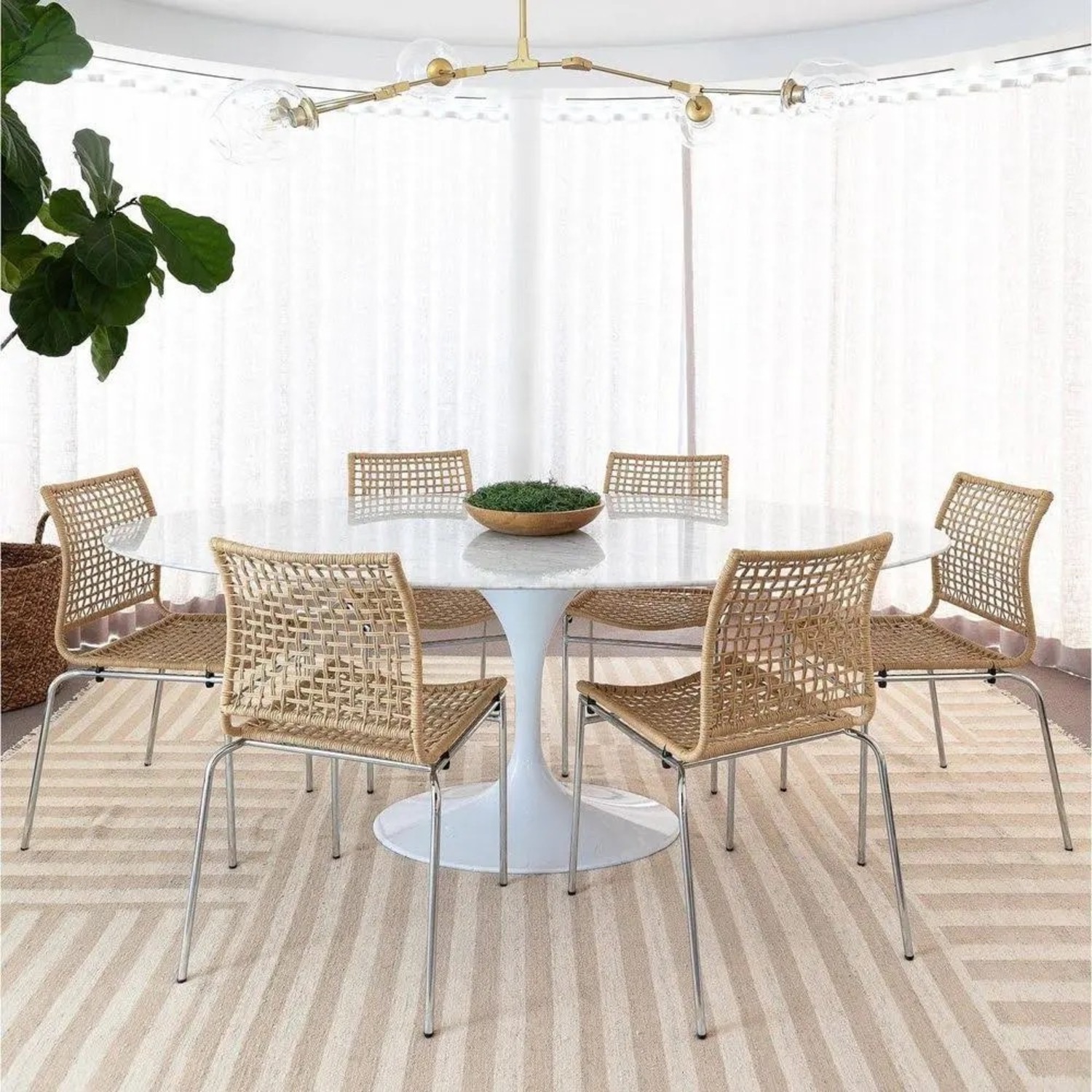 Carrara White Marble Tulip Base Dining Table - image-4