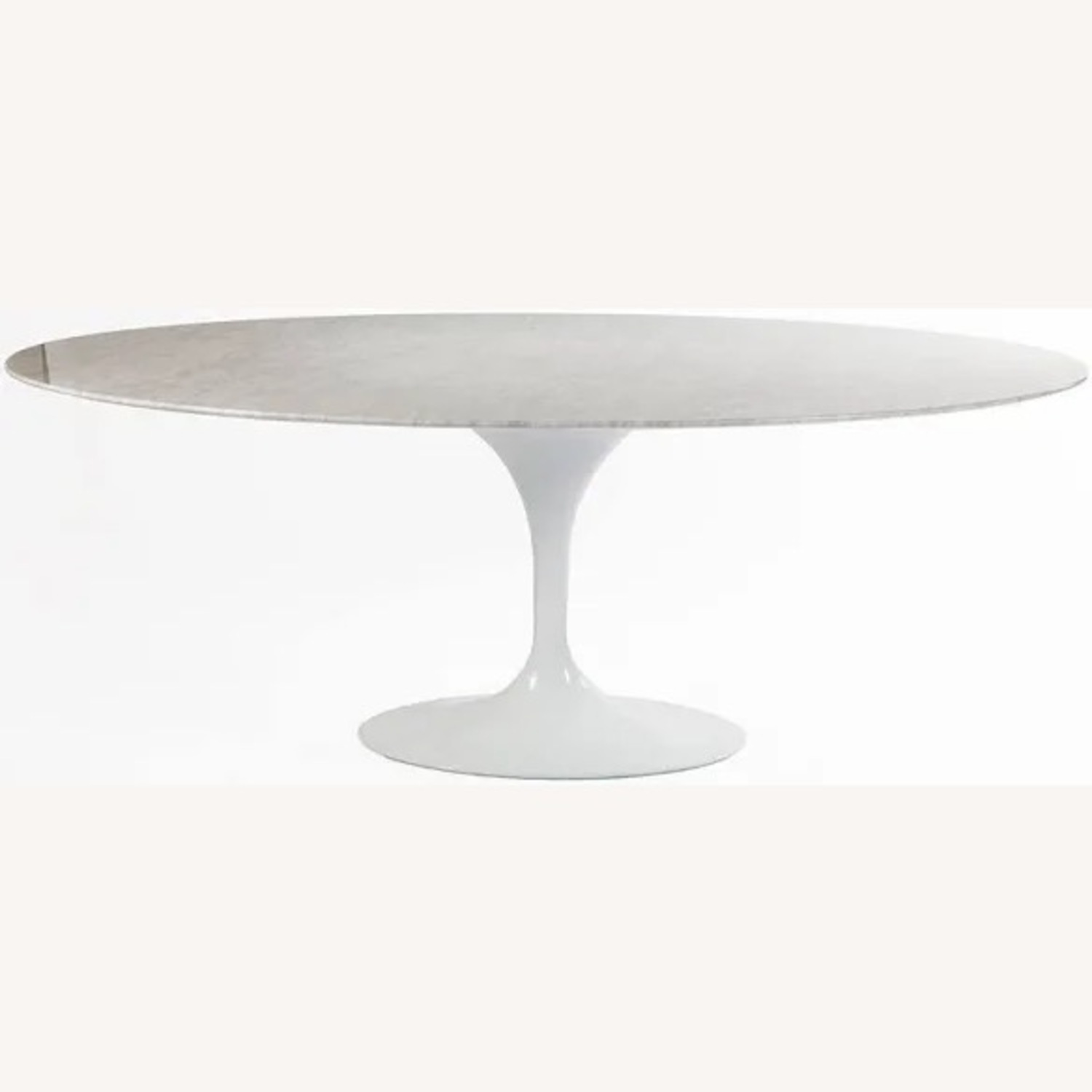 Carrara White Marble Tulip Base Dining Table - image-1
