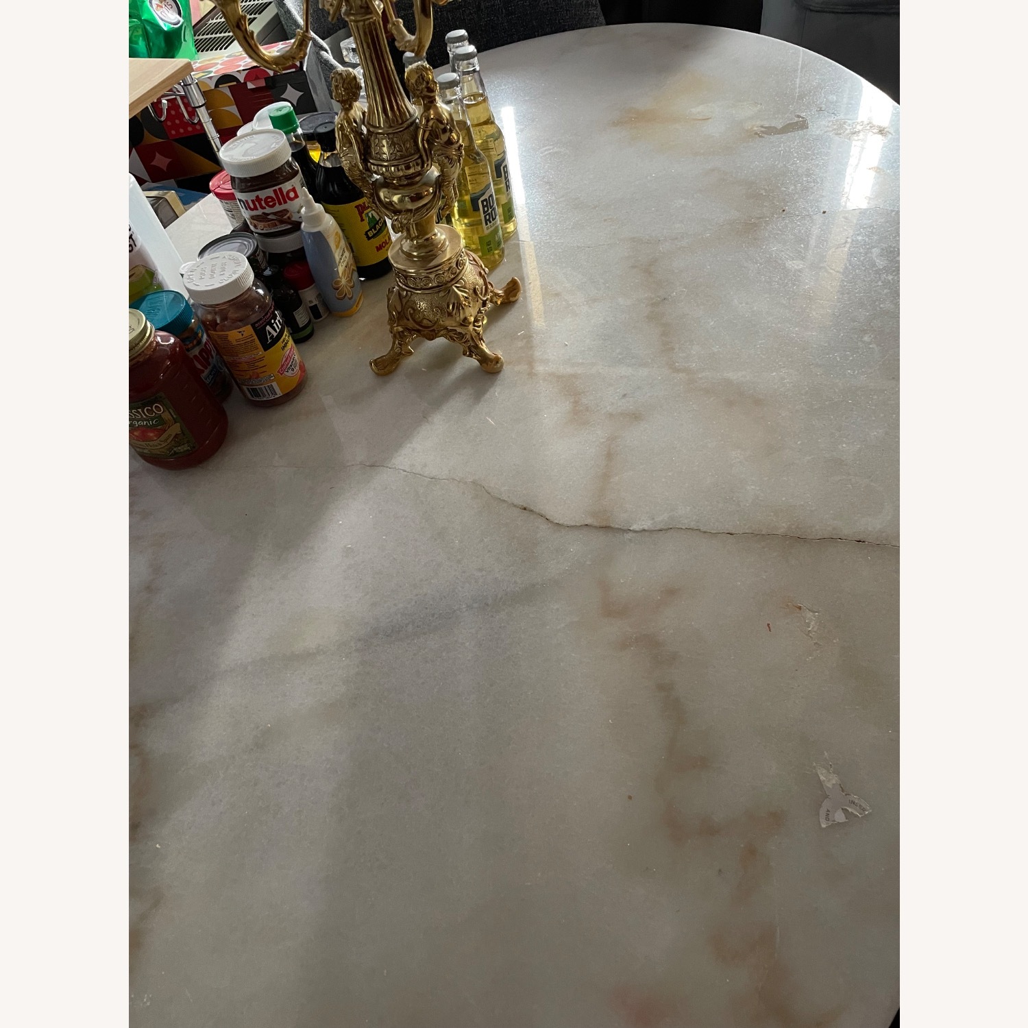 Carrara White Marble Tulip Base Dining Table - image-18