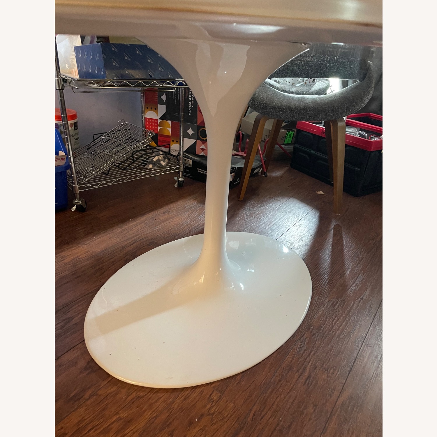 Carrara White Marble Tulip Base Dining Table - image-21