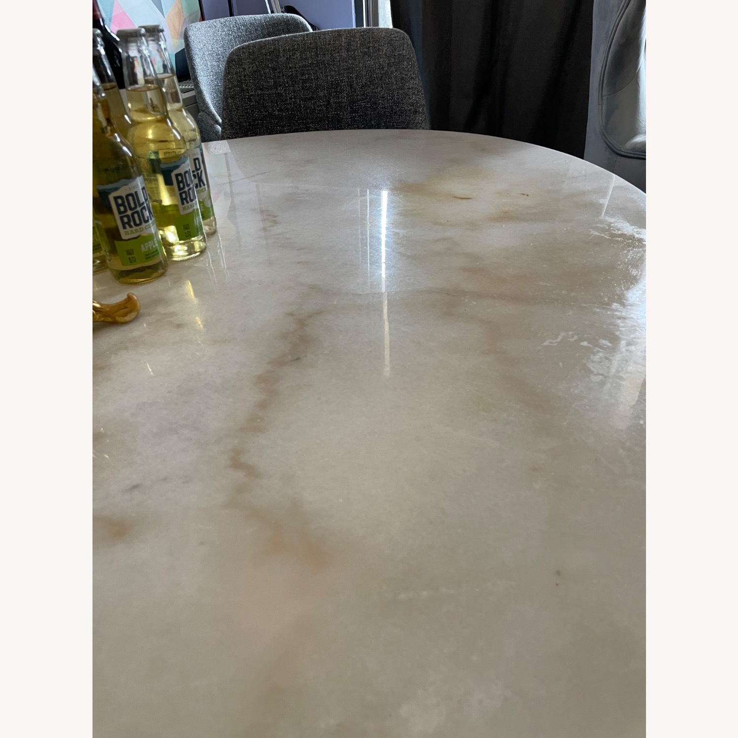 Carrara White Marble Tulip Base Dining Table - image-12