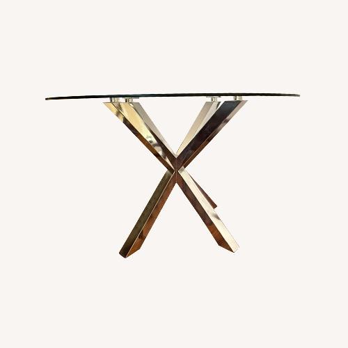 Used John Lewis Chrome & Glass Dining Table for sale on AptDeco