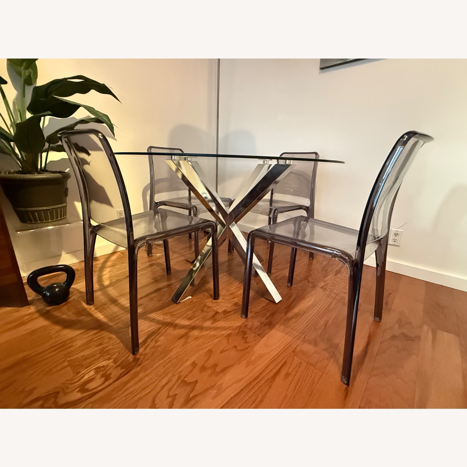 John Lewis Chrome & Glass Dining Table - image-2