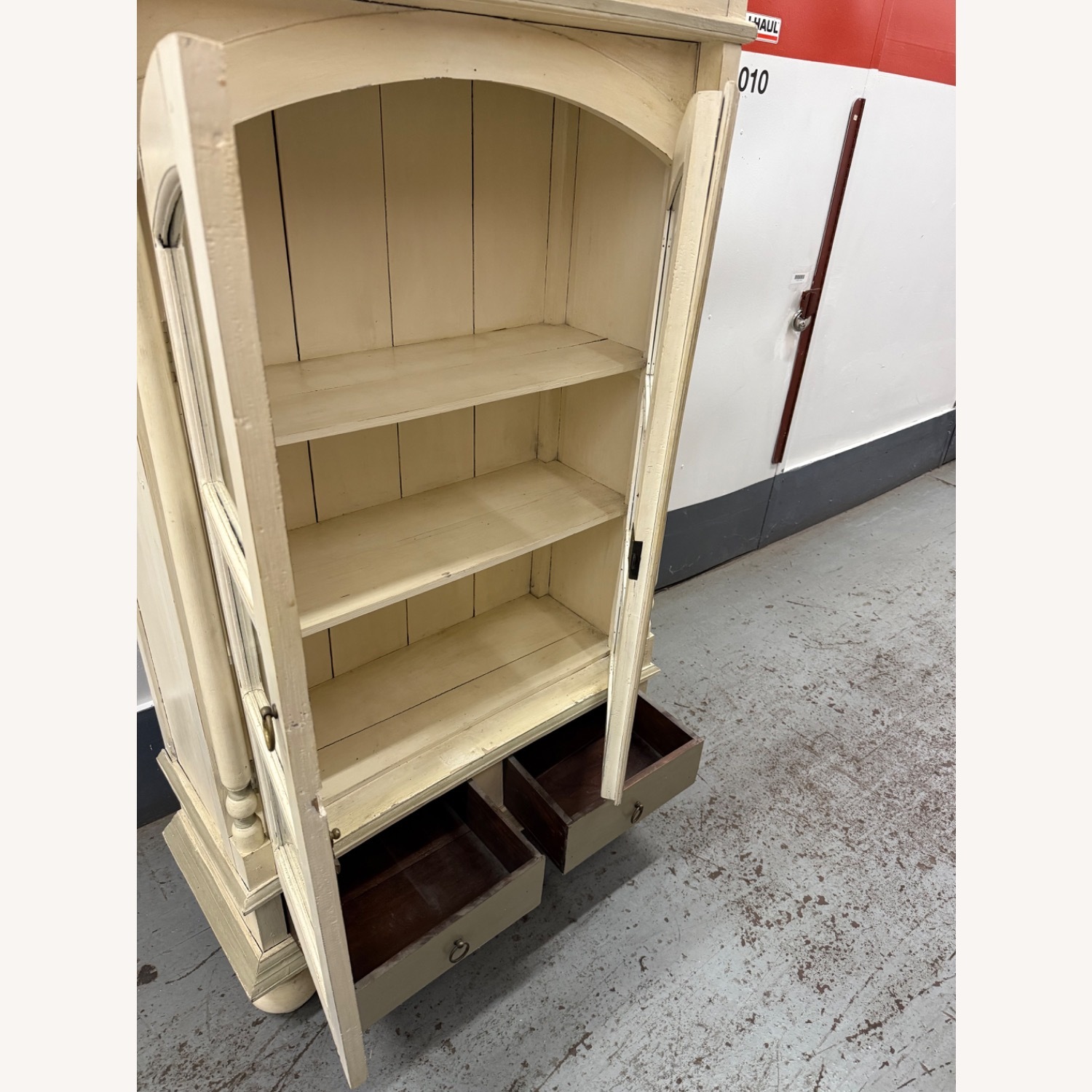 White Wood Armoire - image-5
