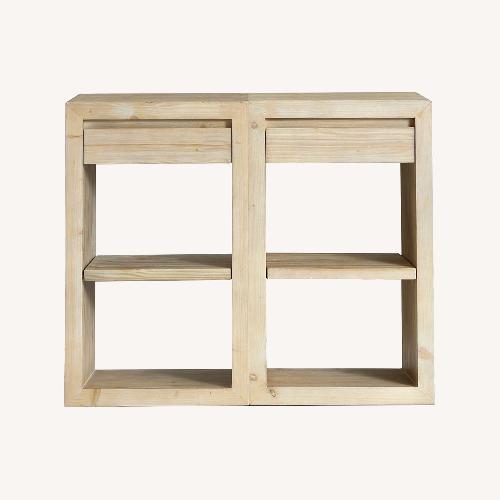 Used Pottery Barn Folsom Natural Wood Media Storage for sale on AptDeco