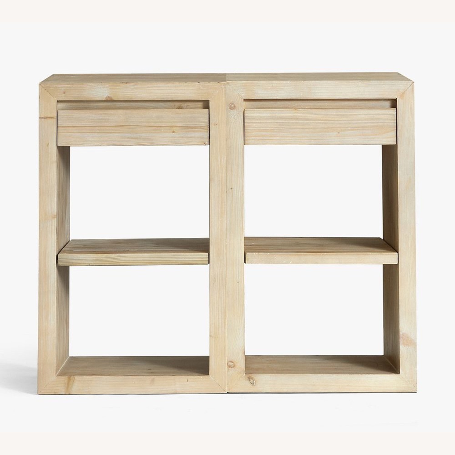 Pottery Barn Folsom Natural Wood Media Storage - image-1