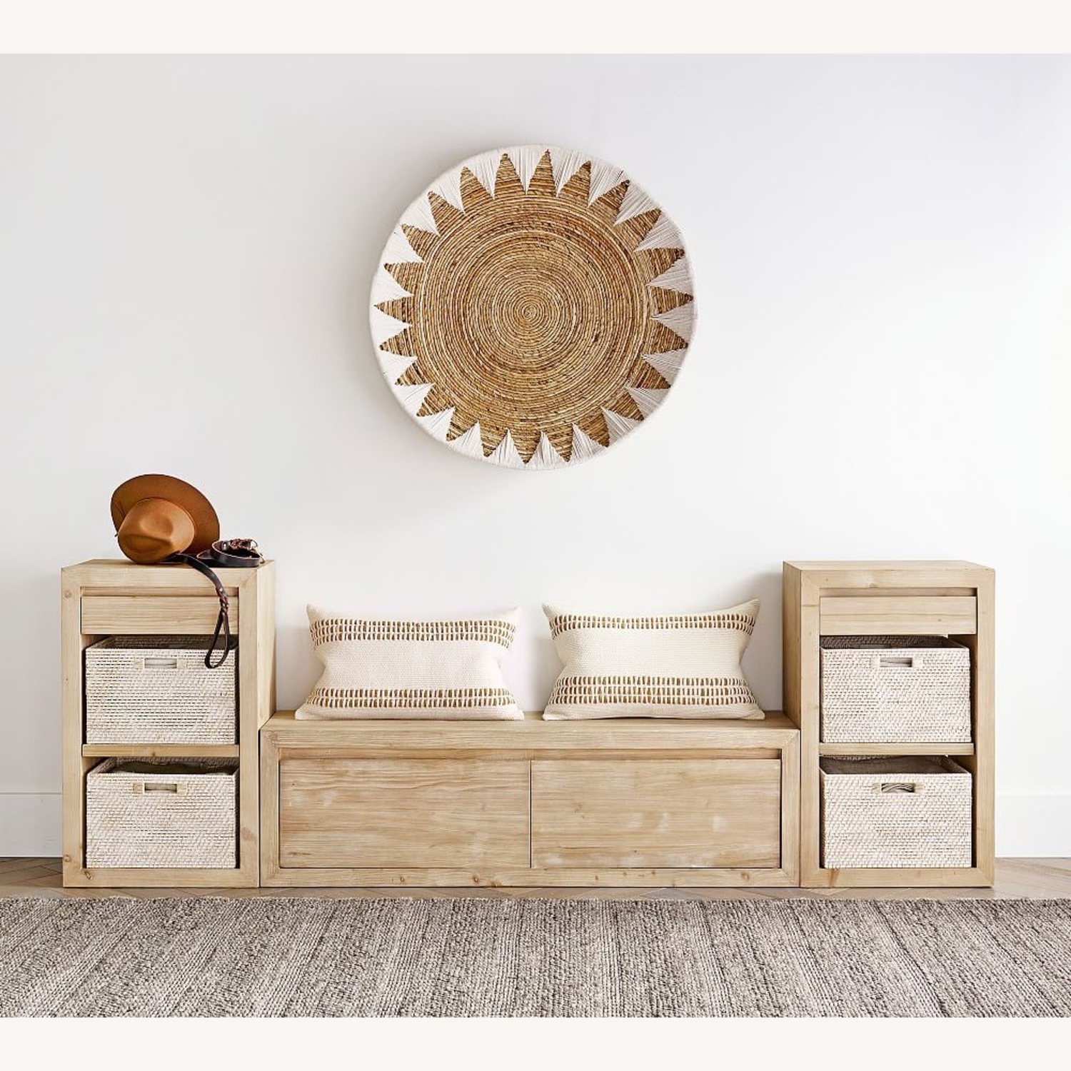 Pottery Barn Folsom Natural Wood Media Storage - image-5
