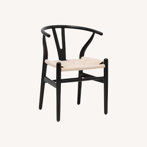 Used Poly and Bark Black Wishbone Dining Chairs for sale on AptDeco