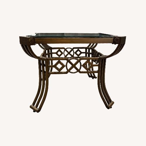 Used Dark Brown Glass Coffee Table for sale on AptDeco