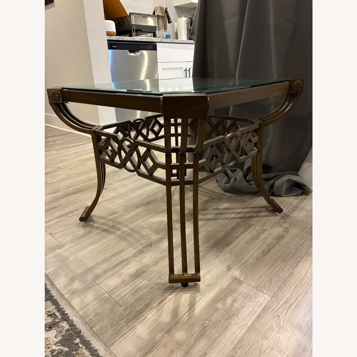 Dark Brown Glass Coffee Table - image-3