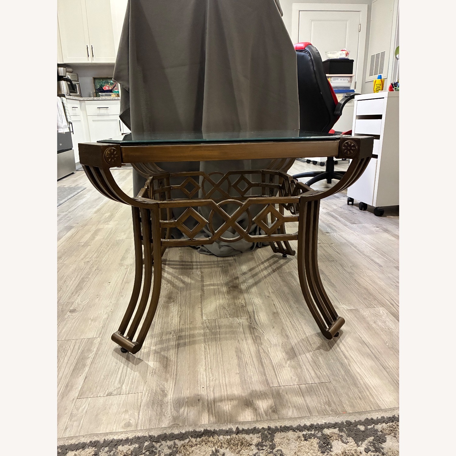 Dark Brown Glass Coffee Table - image-1