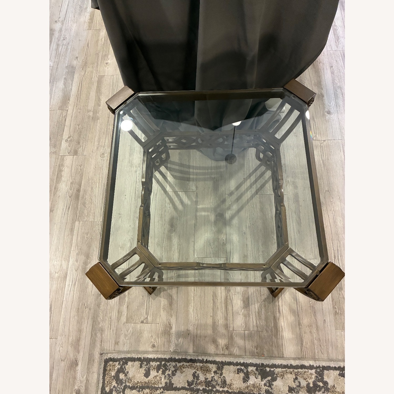 Dark Brown Glass Coffee Table - image-2
