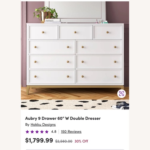 Used Hokku Designs Aubry White Wood Dresser for sale on AptDeco