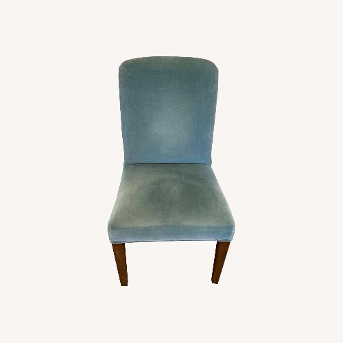 Used Ethan Allen Blue Velvet Dining Chairs for sale on AptDeco