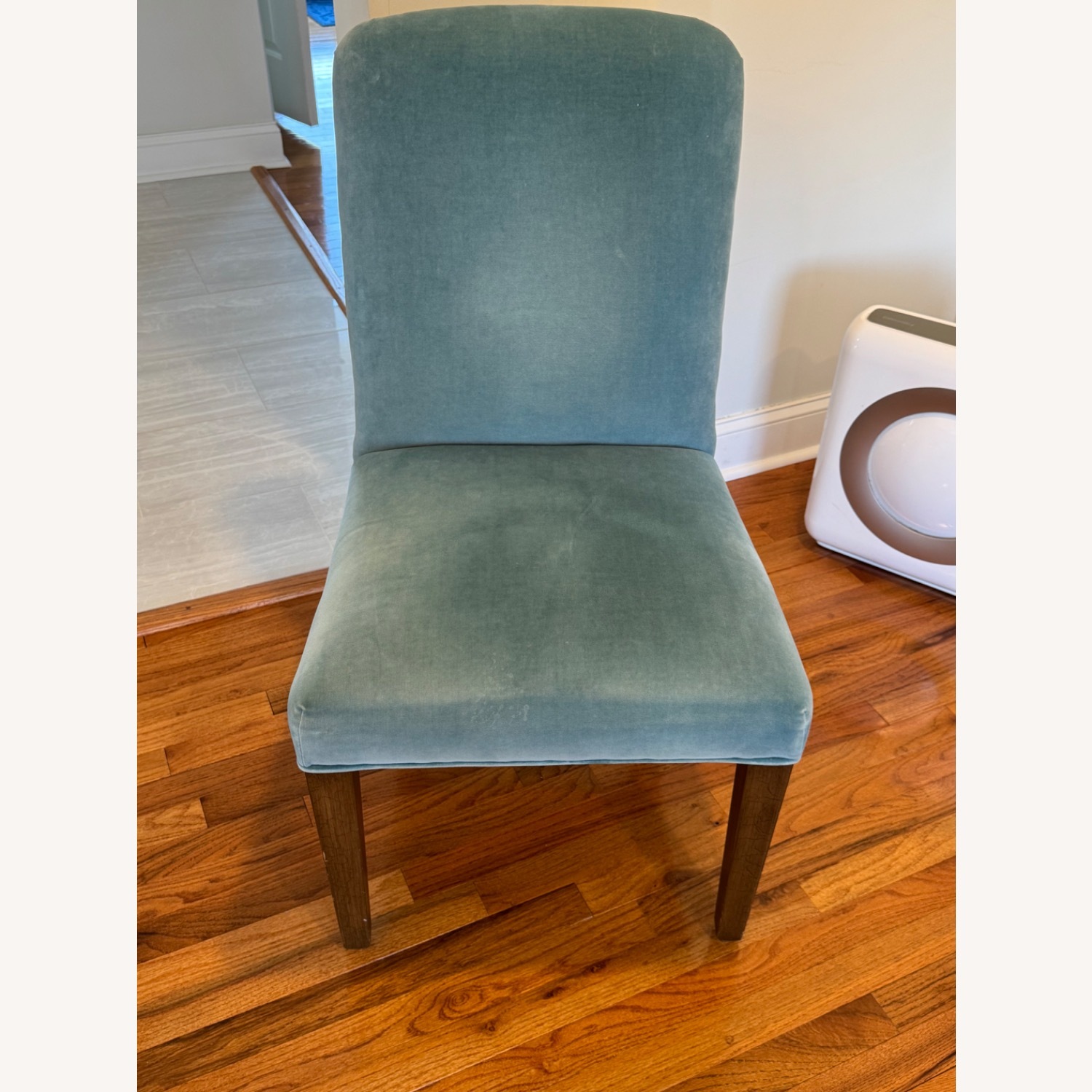 Ethan Allen Blue Velvet Dining Chairs - image-3