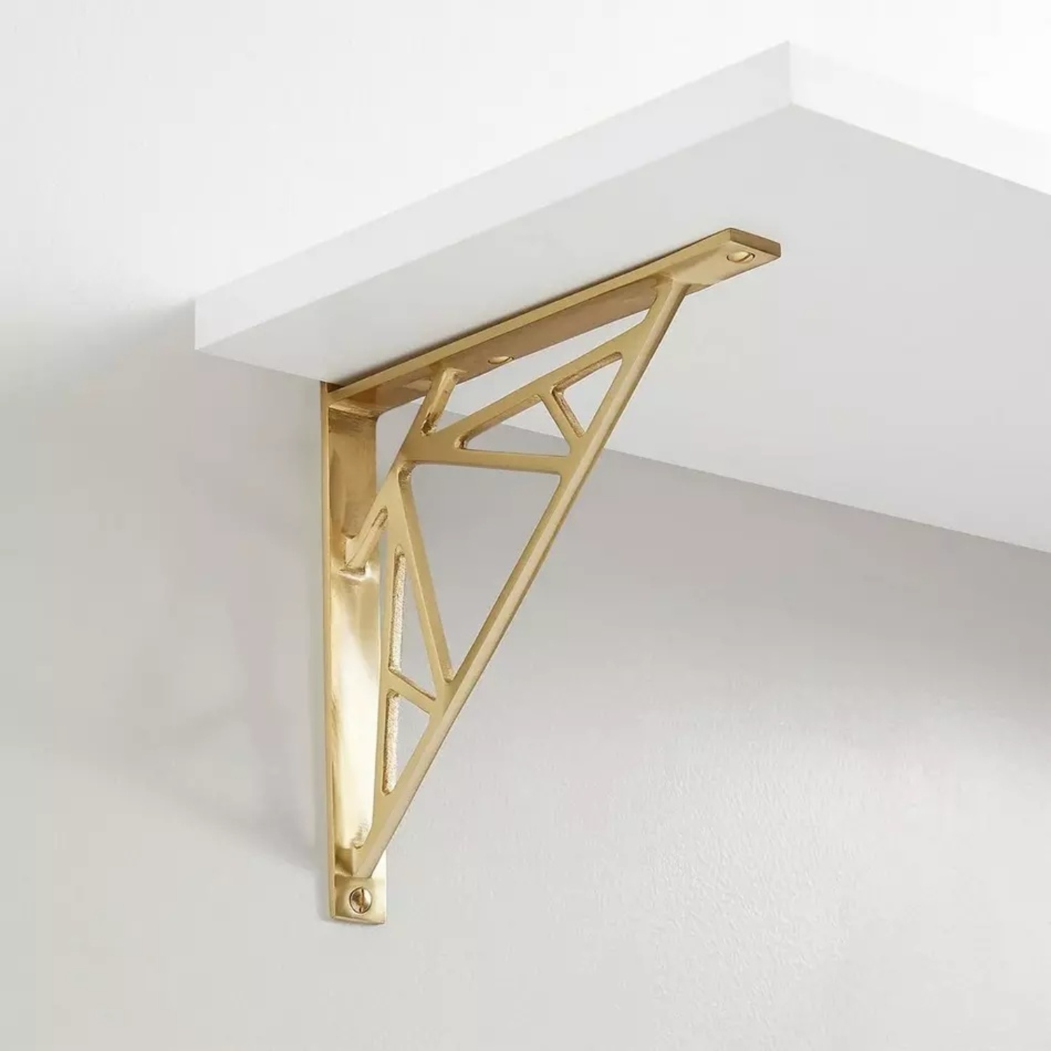 Signature Hardware Ande Solid Brass Shelf Brackets - image-0