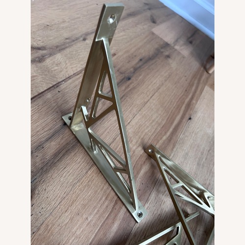 Used Signature Hardware Ande Solid Brass Shelf Brackets for sale on AptDeco