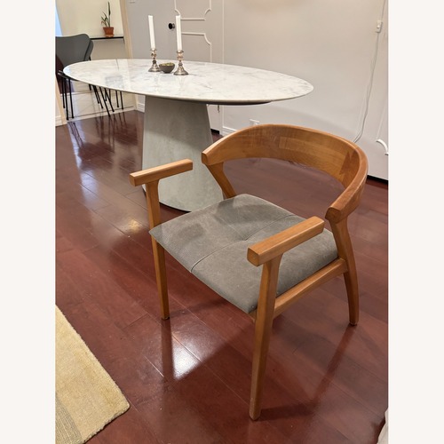 Used Light Brown Wood Dining Chairs--Brazilian Designer for sale on AptDeco