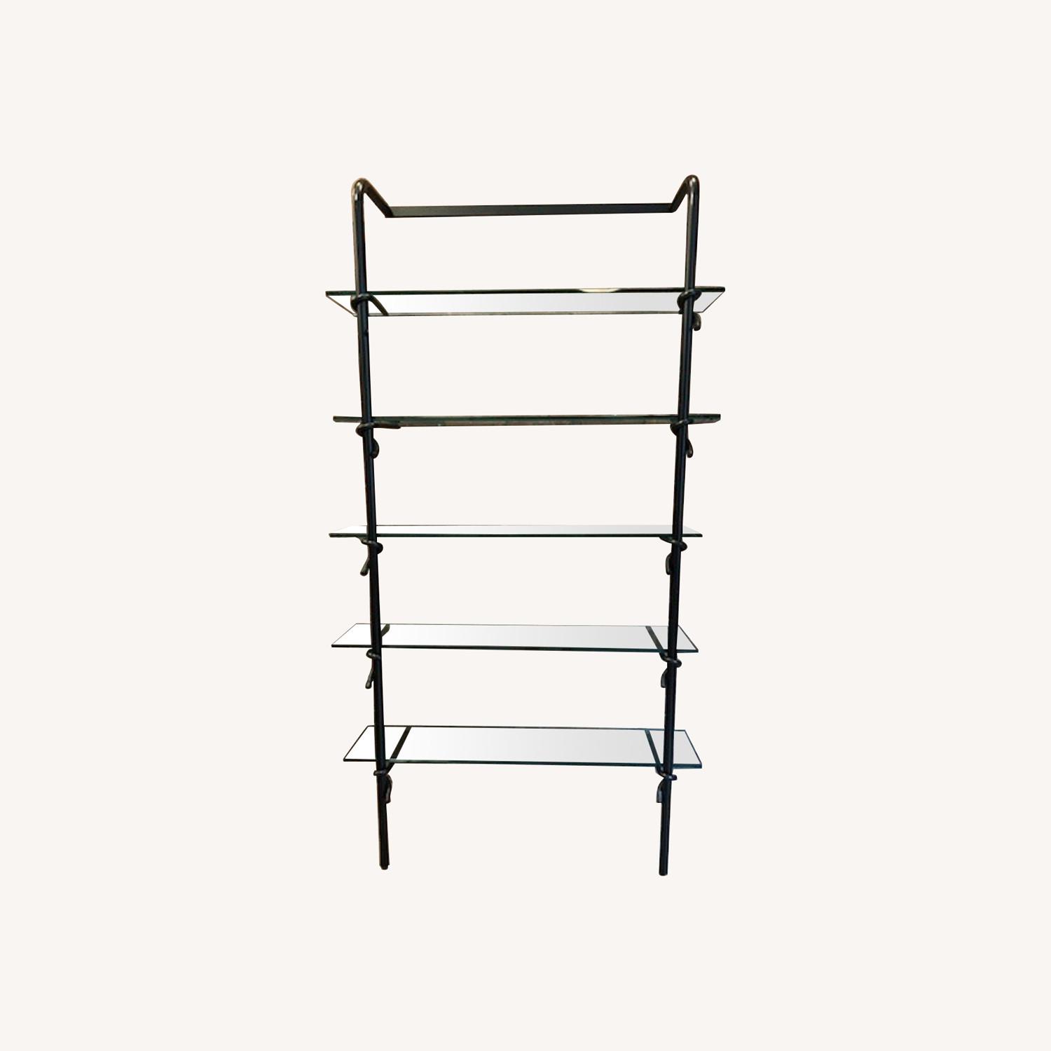 Black Iron/Glass Shelf Unit - image-0