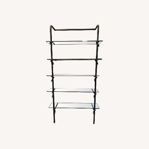 Used Black Iron/Glass Shelf Unit for sale on AptDeco