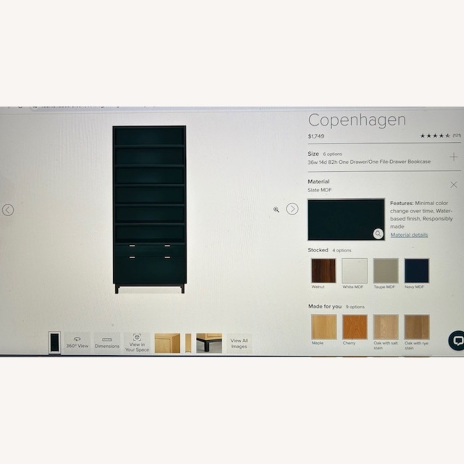 Room & Board Copenhagen Green Wood Bookcase - image-4