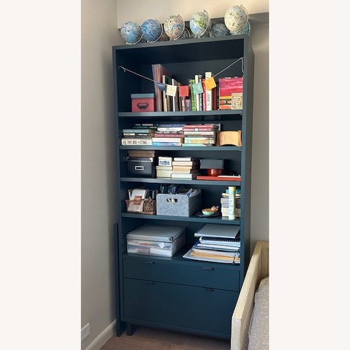 Used Room & Board Copenhagen Green Wood Bookcase for sale on AptDeco