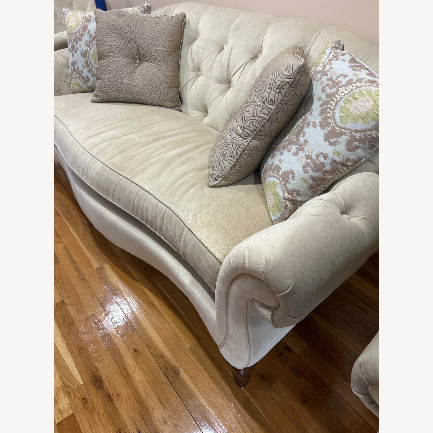 Raymour & Flanigan Natural Fabric 3+ Seater Sofa - image-3