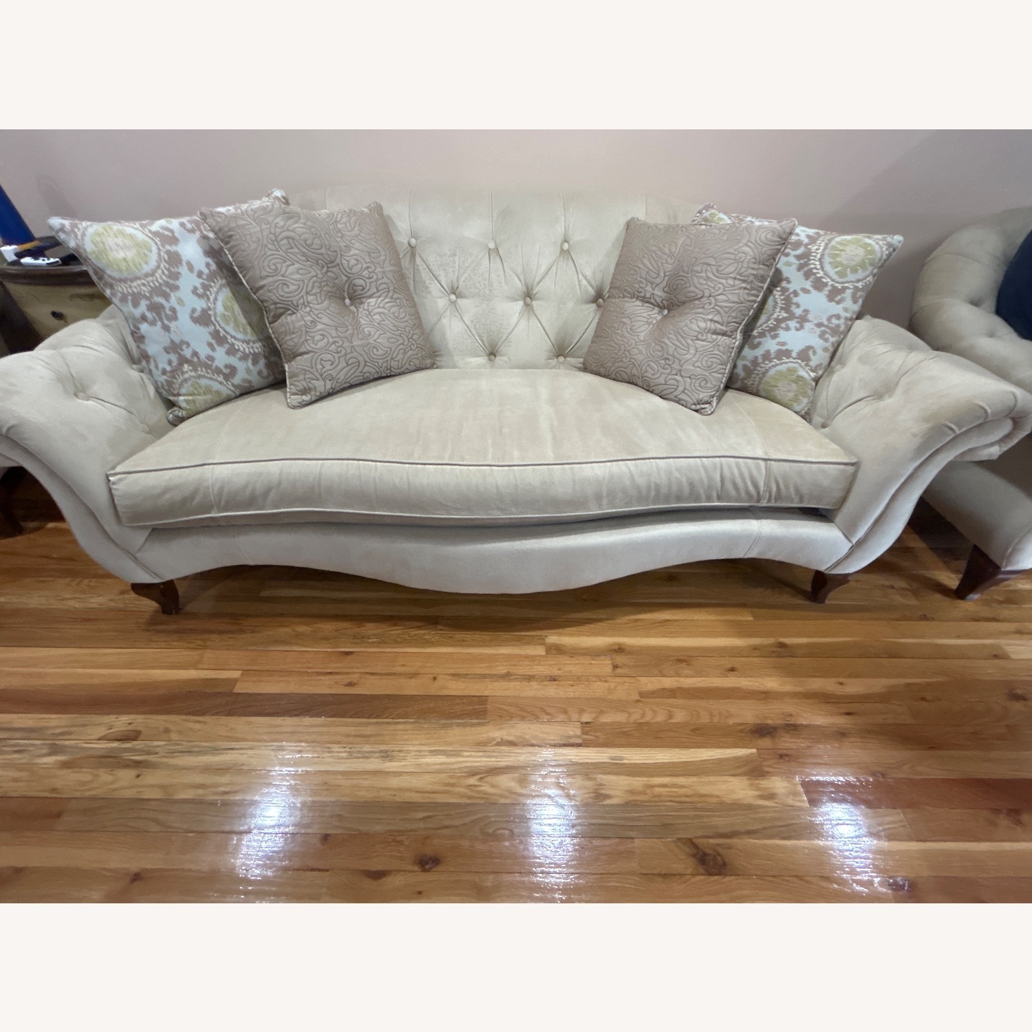 Raymour & Flanigan Natural Fabric 3+ Seater Sofa - image-2