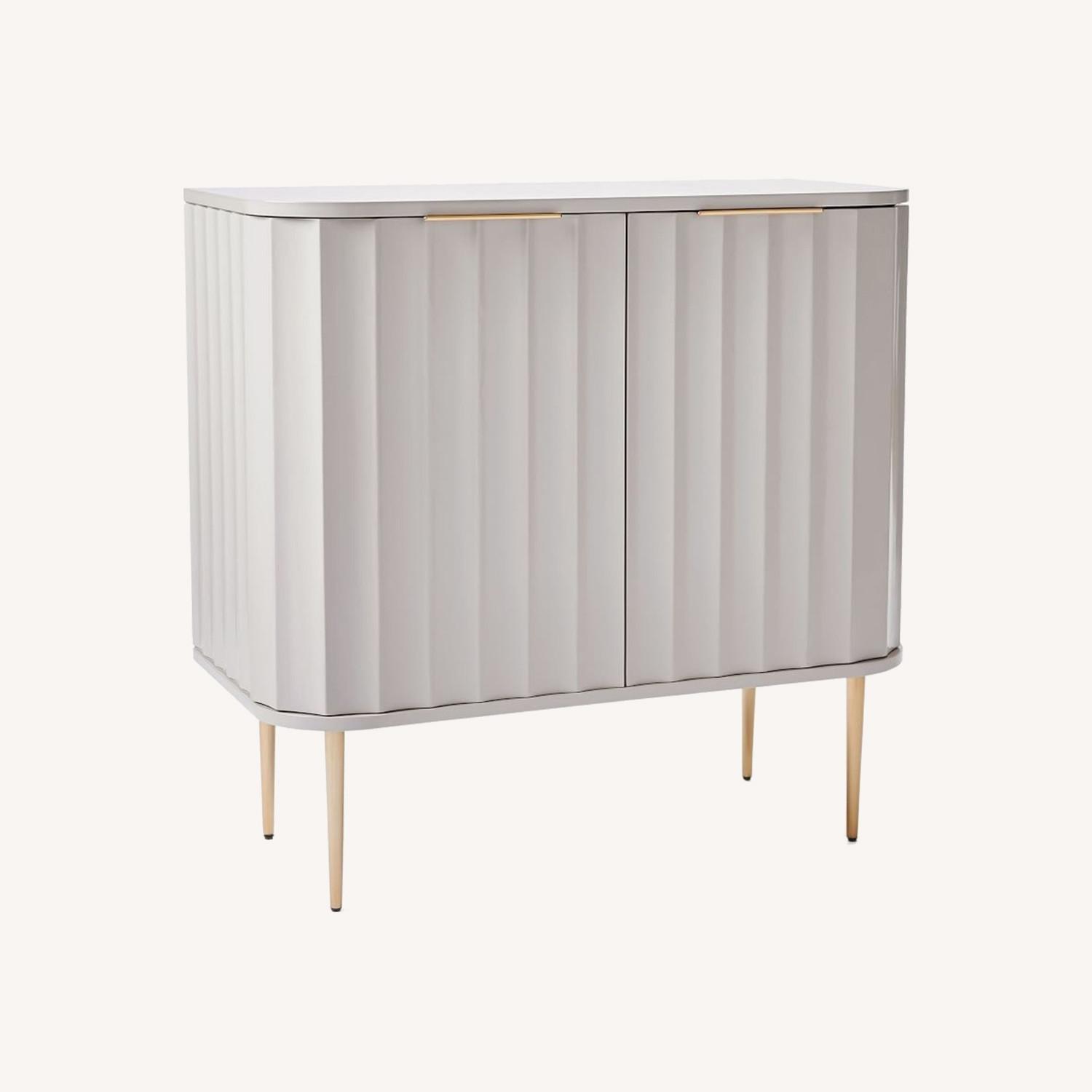 West Elm Vivian Bar Cabinet Light Gray Sideboard - image-0