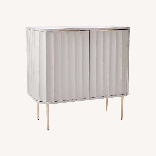 Used West Elm Vivian Bar Cabinet Light Gray Sideboard for sale on AptDeco