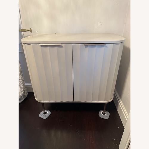 Used West Elm Vivian Bar Cabinet Light Gray Sideboard for sale on AptDeco