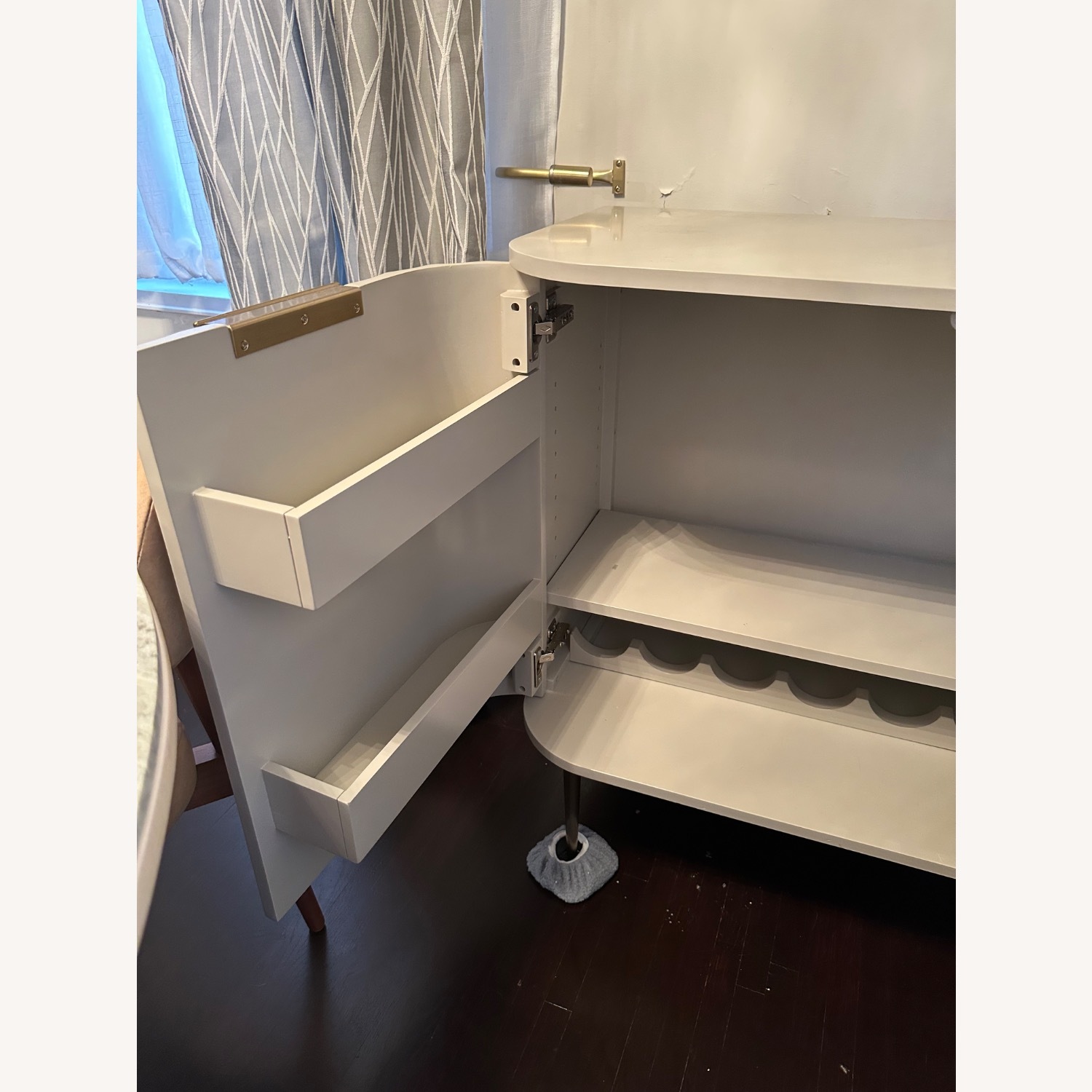 West Elm Vivian Bar Cabinet Light Gray Sideboard - image-5