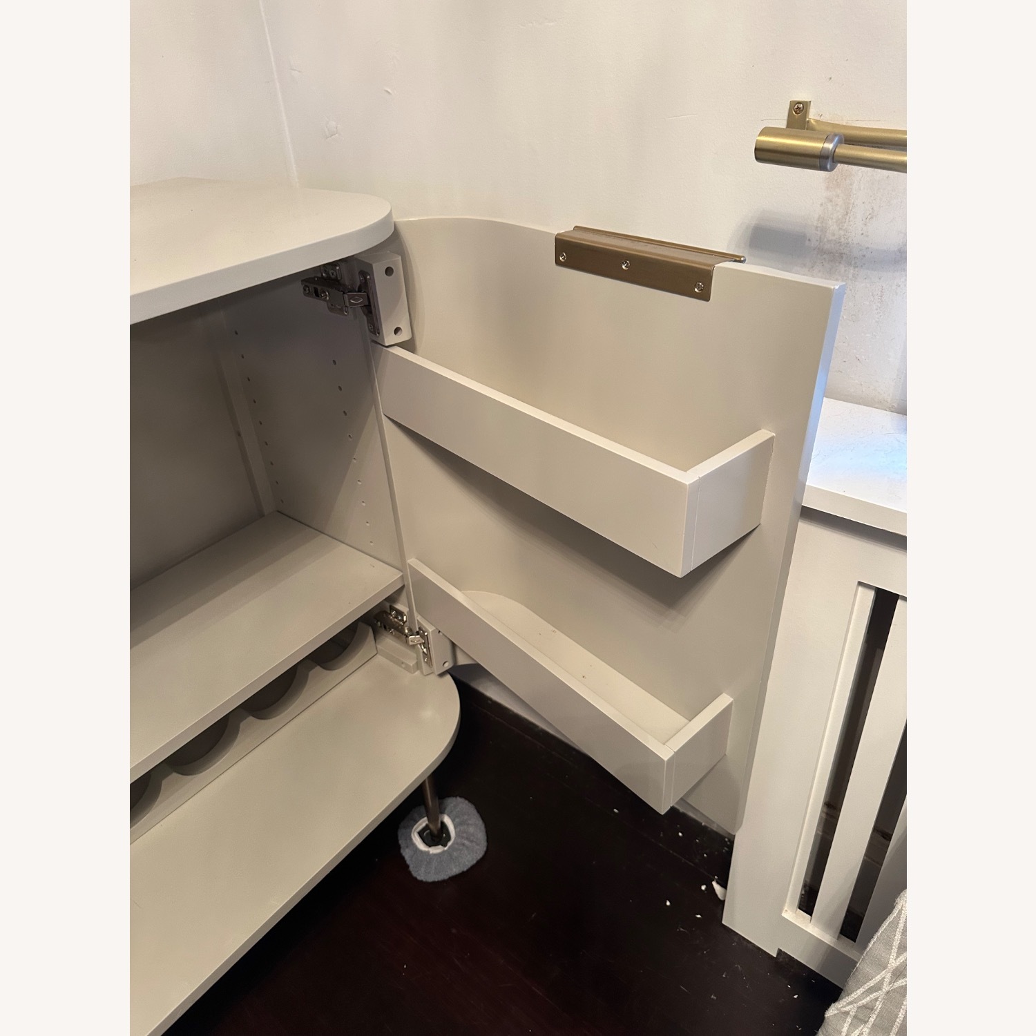 West Elm Vivian Bar Cabinet Light Gray Sideboard - image-4